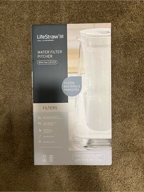 LifeStraw Home 10-Cup Water Filter Pitcher BPA-Free White